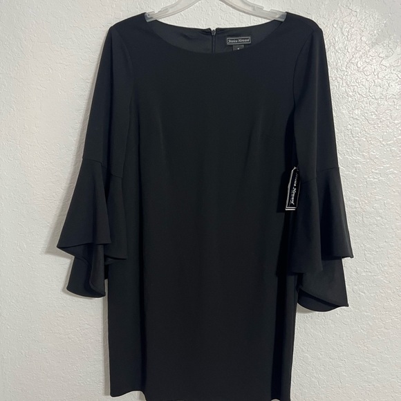 NEW JESSICA HOWARD Sz 16 Midi Dress Black  3/4 Sleeve Scoop Neck Lined #330 - Picture 1 of 9